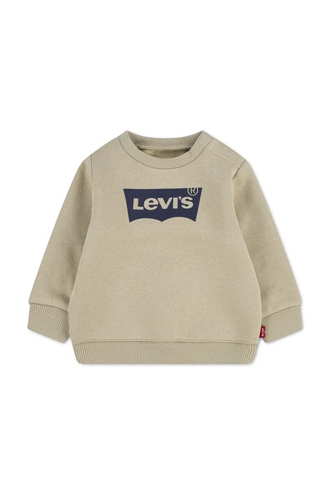 Levi's bluza niemowlęca z bawełną BATWING CREW beżowa 6E9079