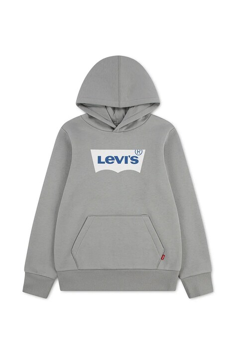 Levi's bluza z kapturem dziecięca BATWING SCREENPRINT HOODIE szara 9E8778
