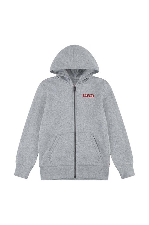 Παιδική μπλούζα Levi's χρώμα: γκρι, με κουκούλα