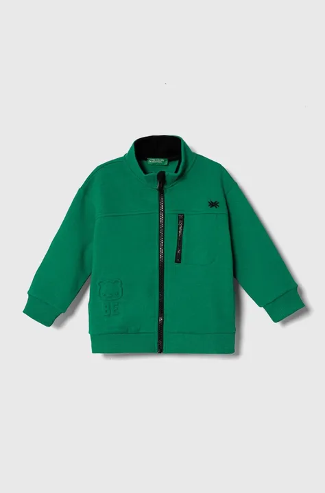 Otroški pulover United Colors of Benetton zelena barva