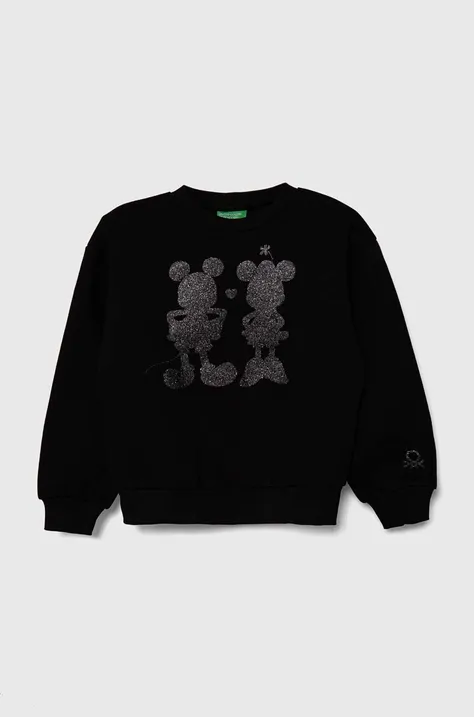 Otroški pulover United Colors of Benetton x Disney črna barva