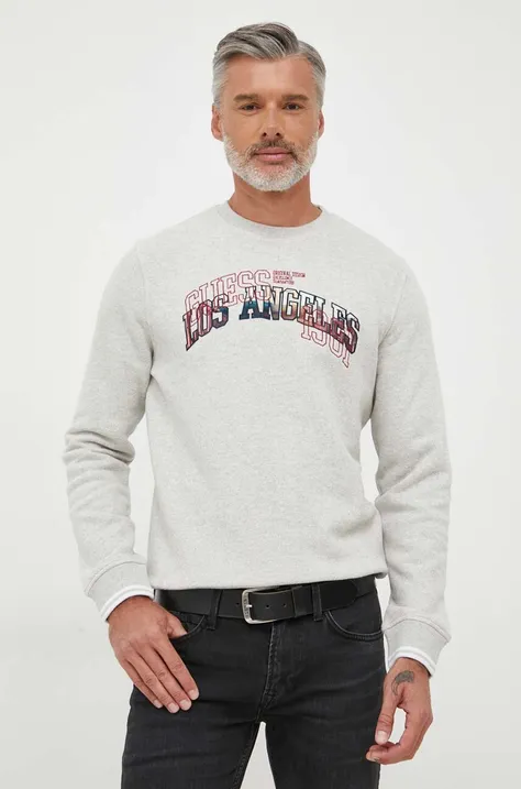 Βαμβακερό πουλόβερ Guess χρώμα: μπεζ
