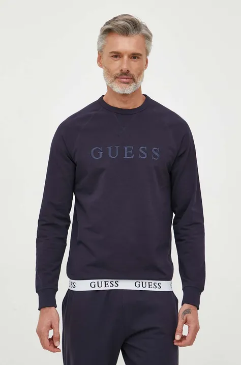 Pulover Guess moška, mornarsko modra barva
