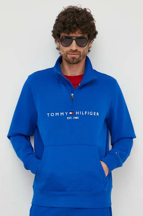 Tommy Hilfiger bluza męska kolor niebieski z nadrukiem MW0MW20954