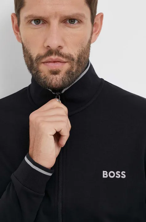 BOSS bluza męska kolor czarny z aplikacją