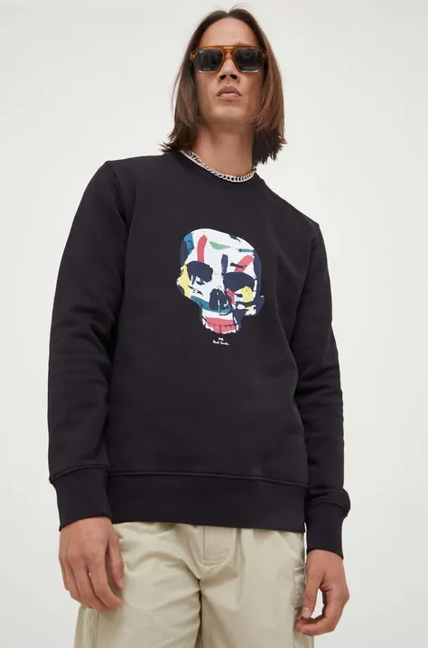 Bombažen pulover PS Paul Smith moška, črna barva