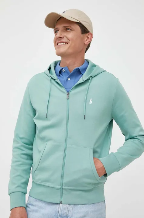 Dukserica Polo Ralph Lauren za muškarce, boja: zelena, s kapuljačom, bez uzorka, 710881517