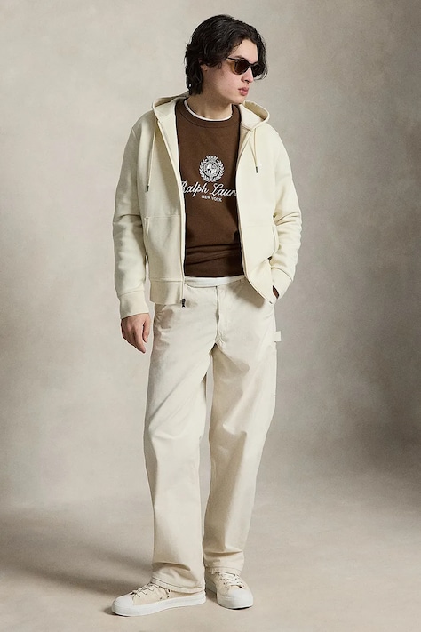 Polo Ralph Lauren кофта, яка розстібається, з капюшоном — AW23-BLM04I, бежевий — фото 3