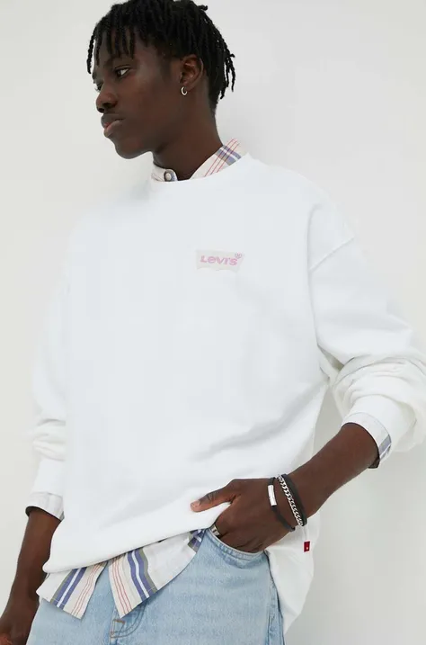Βαμβακερή μπλούζα Levi's χρώμα: άσπρο