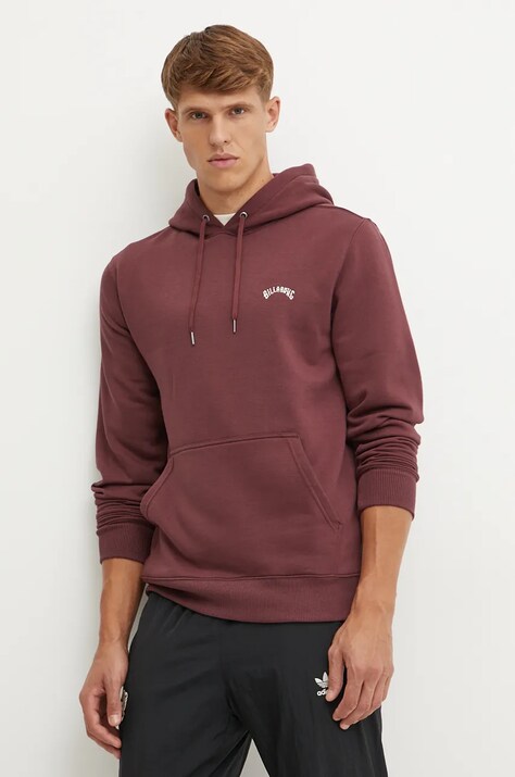 Billabong bluza barbati, culoarea roz, cu glugă, melanj