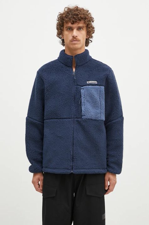 Mikina Columbia pánská, tmavomodrá barva, hladká