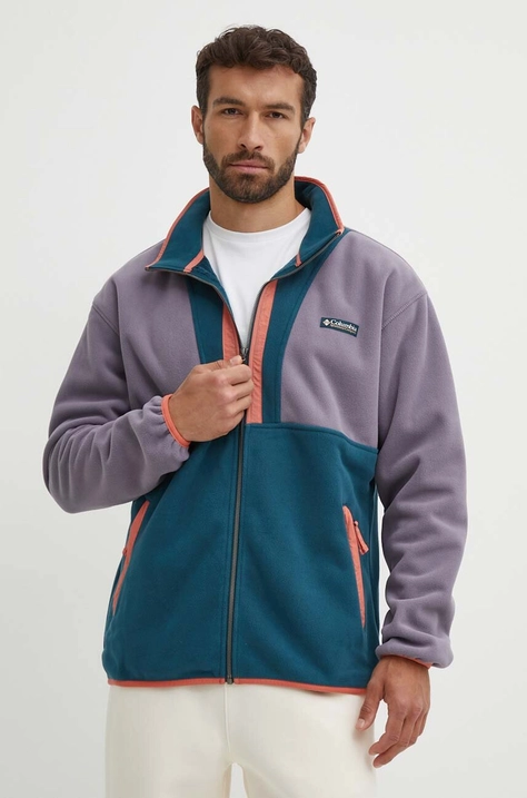 Поларен суичър Columbia M Backbowl FZ Fleece Res в тюркоазено с десен 2053853