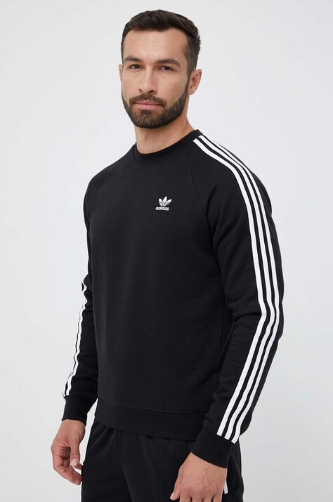 adidas Originals bluză 3-Stripes bărbați, culoarea negru, cu imprimeu IM2087