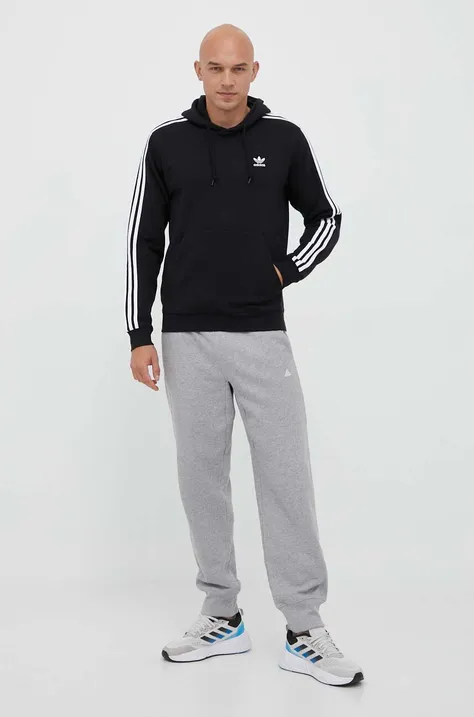 Dukserica adidas Originals za muškarce, boja: crna, s kapuljačom, s aplikacijom