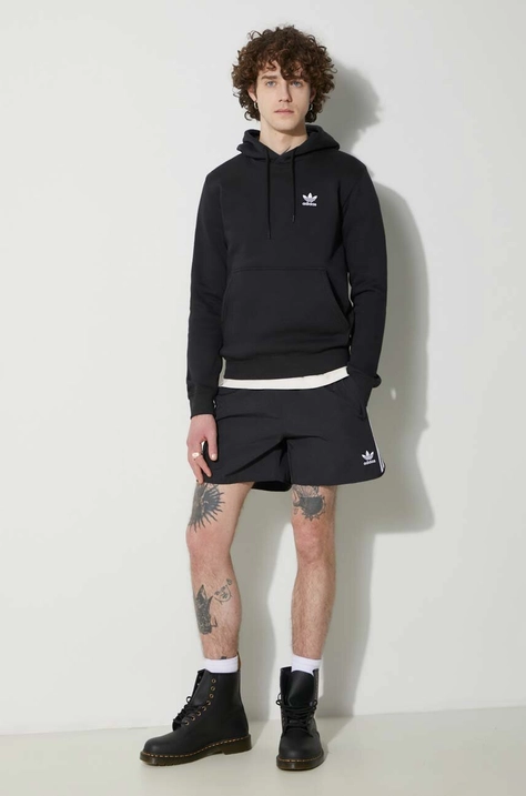 Mikina adidas Originals pánská, černá barva, s kapucí, s aplikací, IM4522