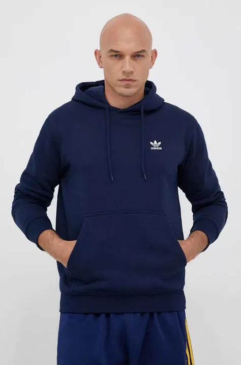 Кофта adidas Originals чоловіча колір синій з капюшоном з аплікацією