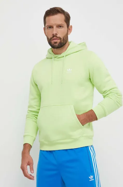 Μπλούζα adidas Originals χρώμα: πράσινο, με κουκούλα