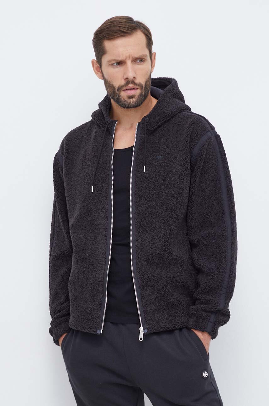 Μπλούζα adidas Originals χρώμα: μαύρο, με κουκούλα