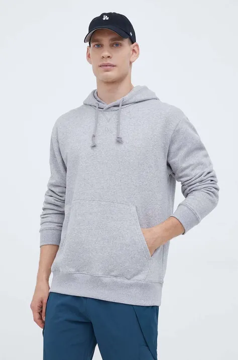 Кофта adidas мужская цвет серый с капюшоном меланж