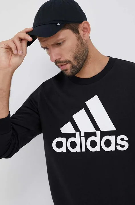 Dukserica adidas za muškarce, boja: crna, s uzorkom