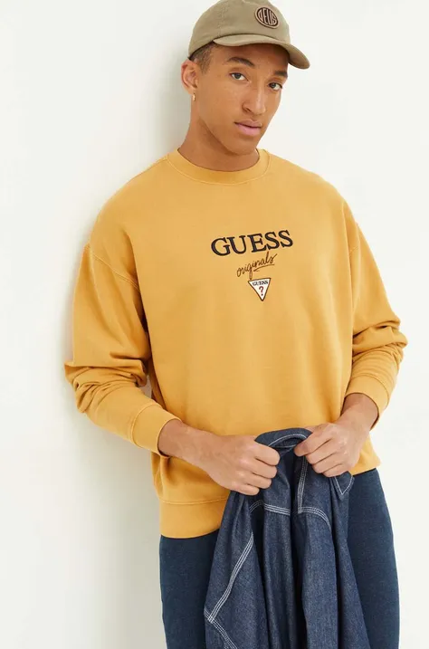 Guess Originals bluza kolor żółty z aplikacją