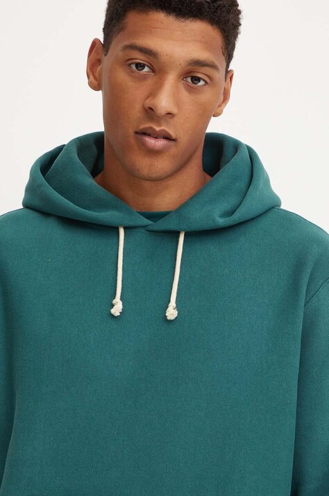 Champion sweatshirt men's green color hooded smooth 219623