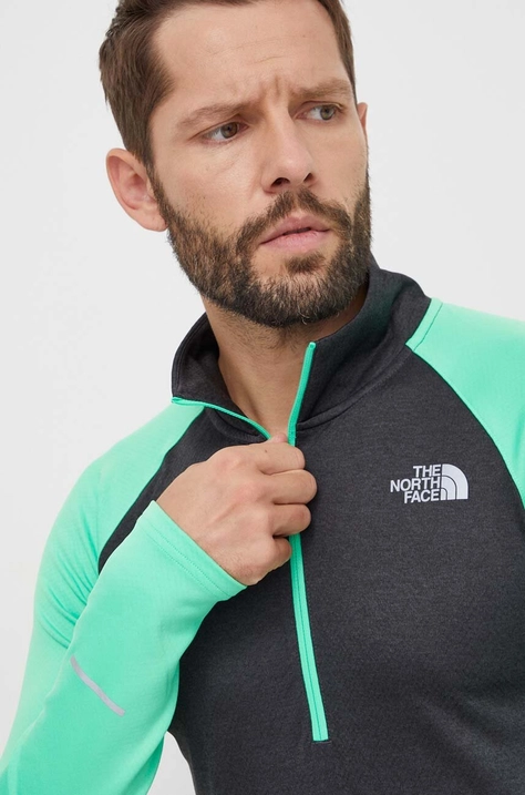 The North Face bluza sportowa kolor zielony wzorzysta