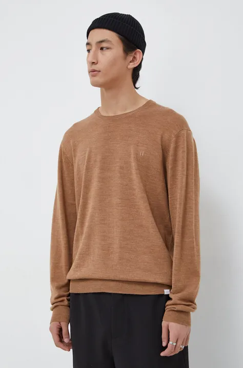 Volnen pulover Les Deux moški, bež barva