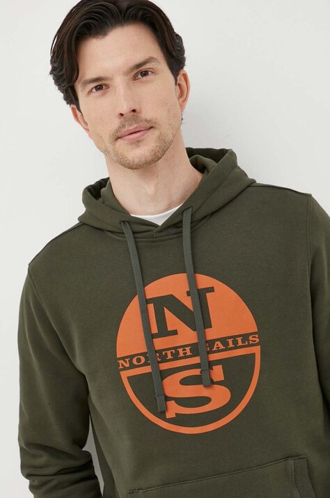 Бавовняна кофта North Sails — AW23-BLM0KN, зелений — фото 4
