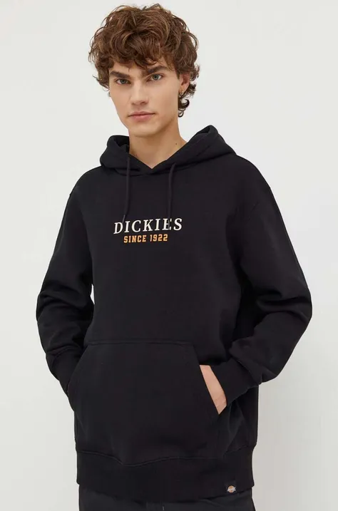 Dickies bluza męska kolor czarny z kapturem z nadrukiem