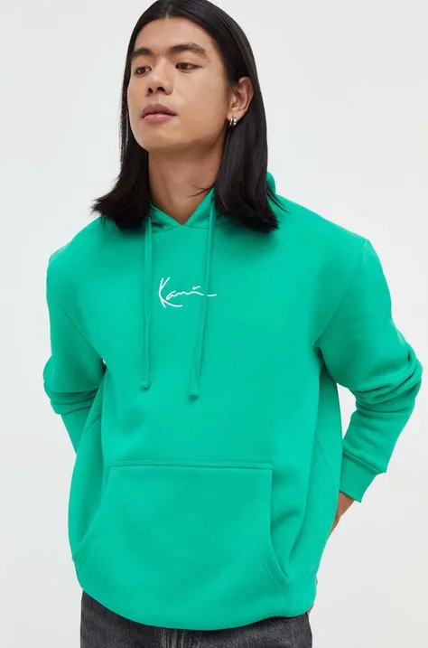 Karl Kani bluza męska kolor zielony z kapturem z aplikacją