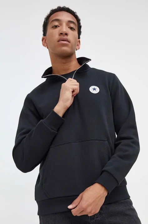 Converse bluza męska kolor czarny z aplikacją