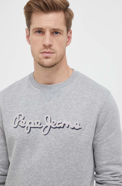 Pepe Jeans bluza Ryan męska kolor szary melanżowa