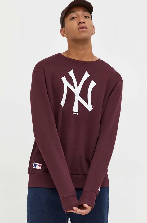 New Era bluza męska kolor bordowy z nadrukiem NEW YORK YANKEES