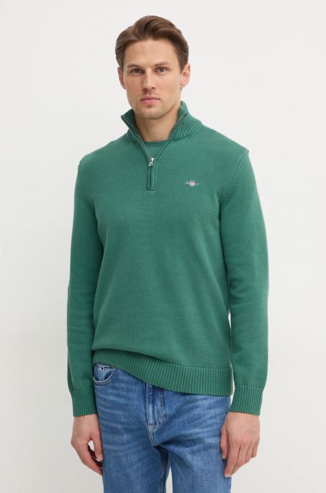 Gant pulover de bumbac culoarea verde