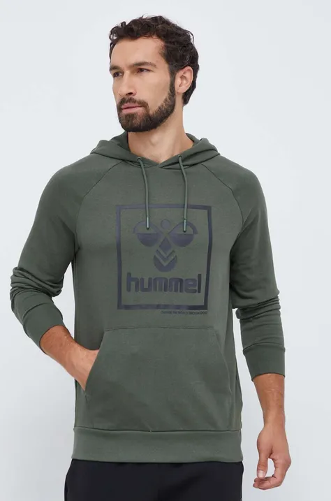 Μπλούζα Hummel χρώμα: πράσινο, με κουκούλα