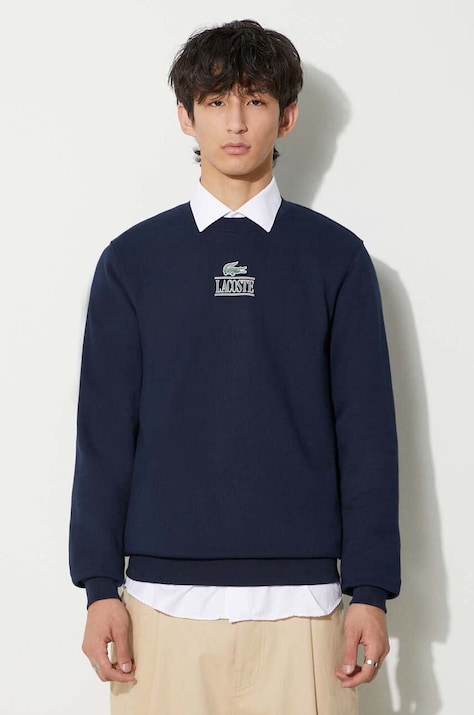 Lacoste felpa in cotone uomo colore blu navy