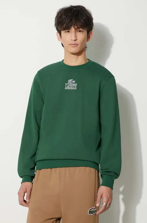 Lacoste cotton sweatshirt men's green color