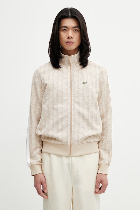 Суичър Lacoste мъжки в зелено с десен SH1368