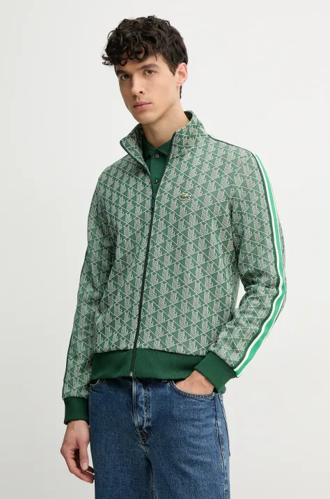 Lacoste sweatshirt men's green color patterned