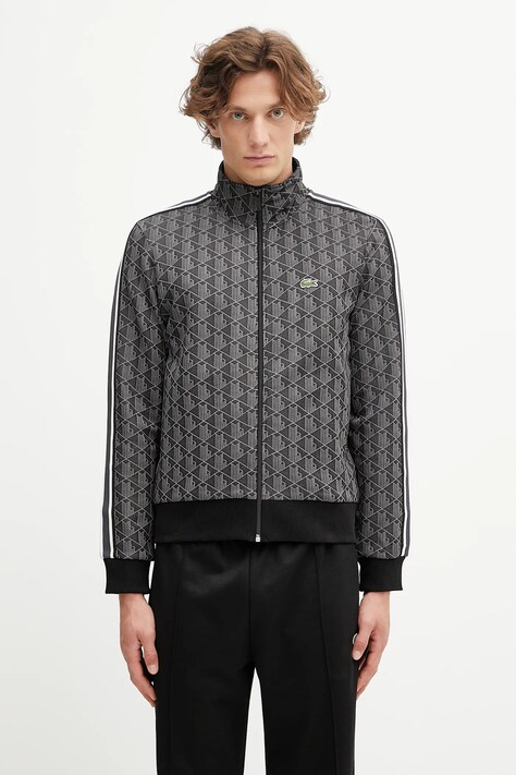 Lacoste bluza męska kolor czarny wzorzysta