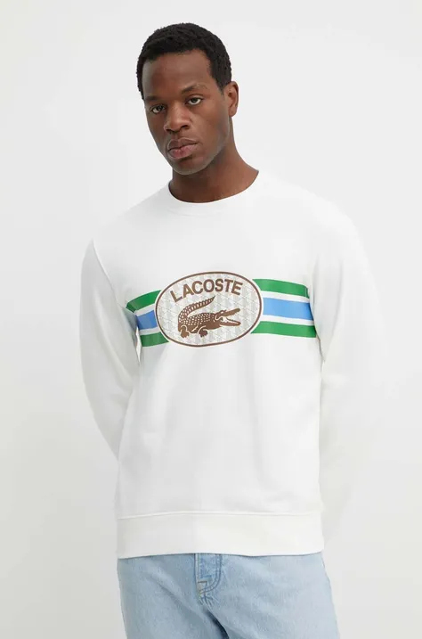 Lacoste felpa in cotone uomo colore bianco