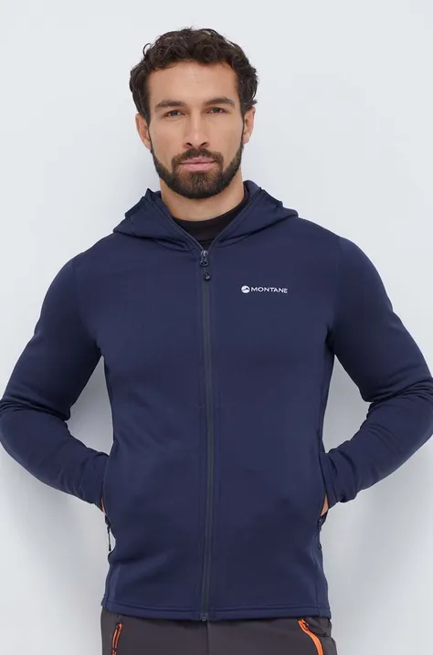 Športni pulover Montane Fury mornarsko modra barva, s kapuco