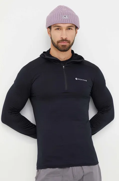 Αθλητική μπλούζα Montane Protium Lite χρώμα: μαύρο, με κουκούλα