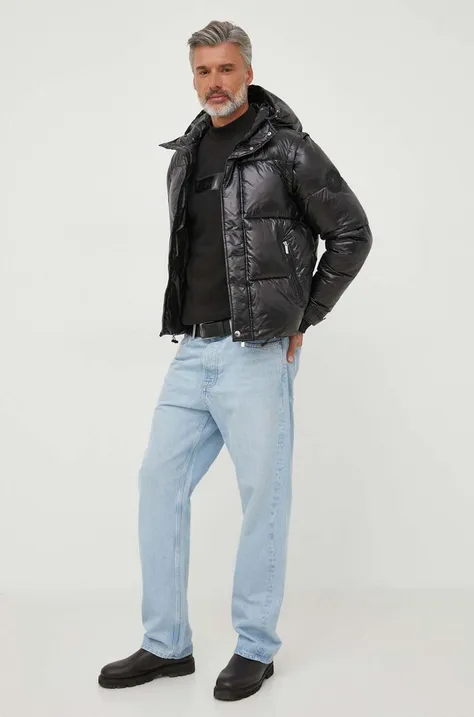 Karl Lagerfeld kurtka męska kolor czarny zimowa