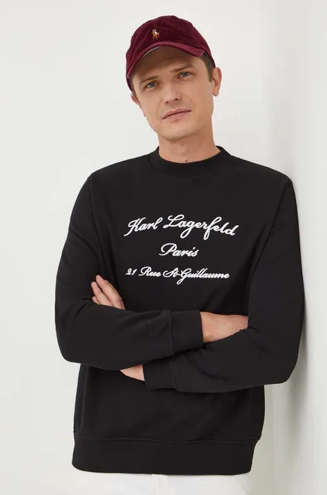 Кофта Karl Lagerfeld мужская цвет чёрный с аппликацией