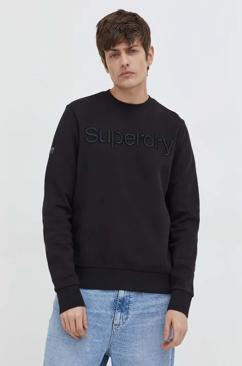 Кофта Superdry чоловіча колір чорний з аплікацією