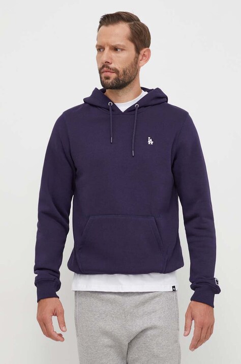 Суичър 47 brand MLB Los Angeles Dodgers в тъмносиньо с качулка с изчистен дизайн