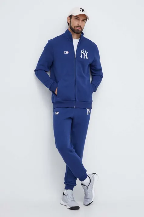 Кофта 47brand MLB New York Yankees мужская цвет синий с аппликацией
