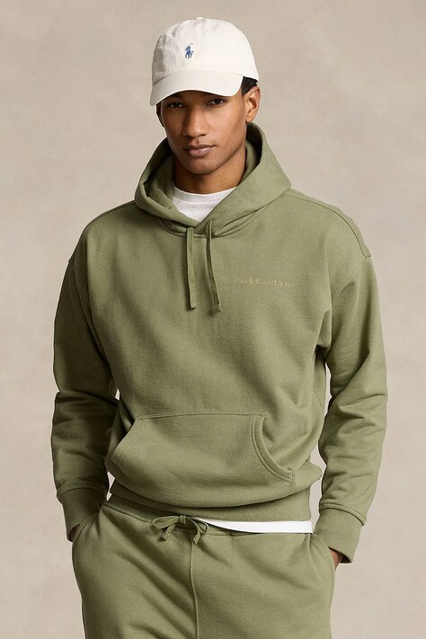 Μπλούζα Polo Ralph Lauren χρώμα: πράσινο, με κουκούλα